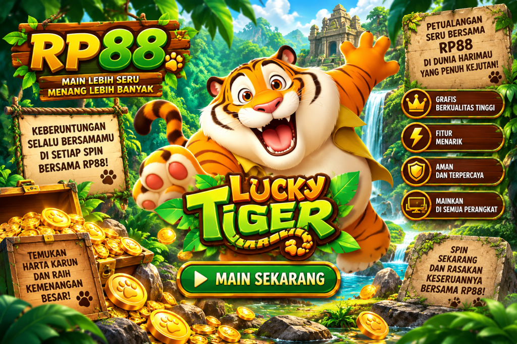 Game Lucky Tiger RP88 dengan petualangan harimau, harta karun, dan koin emas